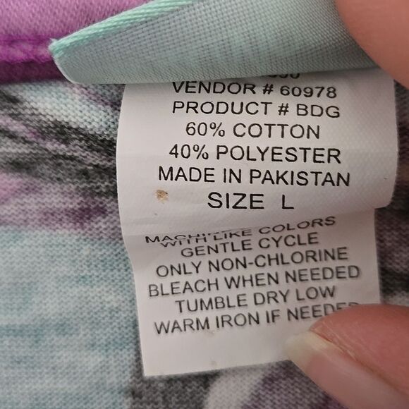 Sara Morgan Large Womens Purple Black Abstract Patterned Sleeve Top Shirt Blouse - Picture 4 of 13